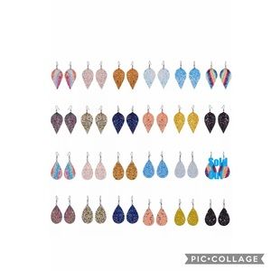 Glitter teardrop earrings